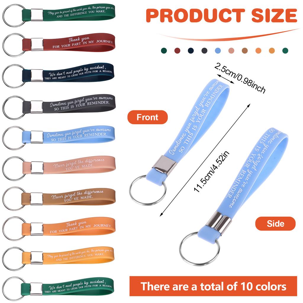 30 шт. вдохновляющий брелок для сотрудников, подарок коллеге, объемный силиконовый брелок с благодарностью, подарок, мотивирующая цитата K