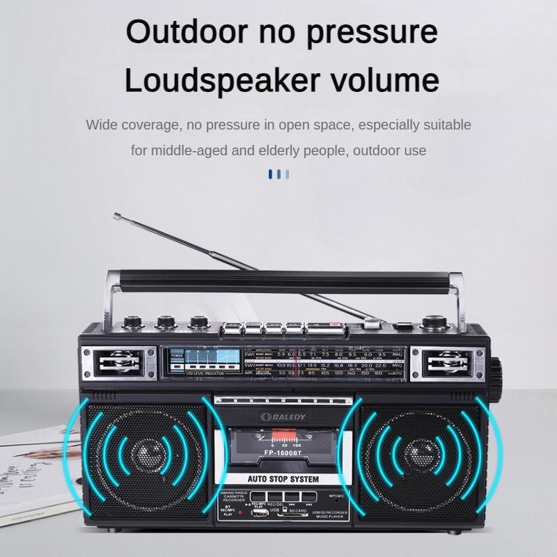 Портативный трехдиапазонный старый кассетный радиоприемник Bluetooth USB флэш-накопитель SD карта многофункциональный рекордер 340*165*93 мм