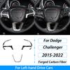 For Dodge Challenger 2015-2022 Forged Carbon Fiber Center Armrest Box Switch Panel Trim Cover Car Interior Accessories Sticker