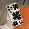 Черный цветок в горошек подходит для чехла для мобильного телефона Apple 17 iPhone16/15 защитный чехол 1316Pro большое отверстие