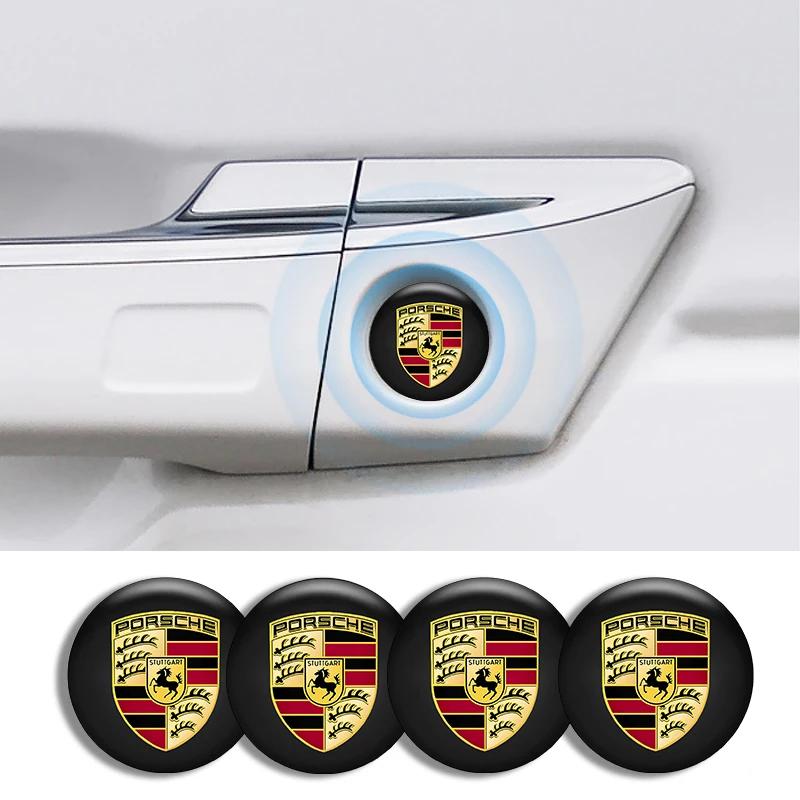 AABKW1 4PCS Car Door Lock Eye Stickers Protect Against Dirt Stickers For Porsche 911 Cayenne Carrera-GT 928 Panamera Boxster Macan 918