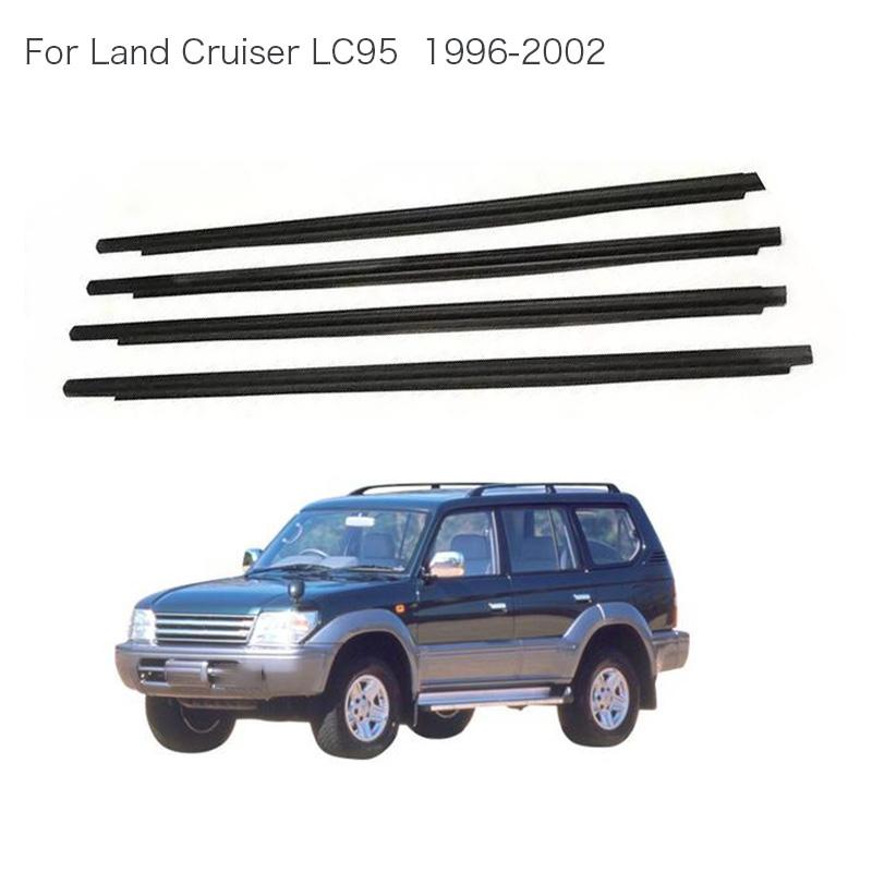 4 шт. Резиновые уплотнители оконной отделки для Toyota Land Cruiser LC95 1996-2002 Уплотнитель погоды Боковое стекло двери Уплотнительная лента 75711-60030