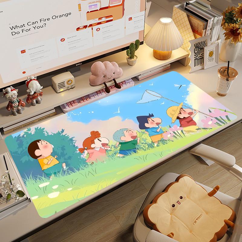 Crayon Shinchan Mouse Pad Large Kawaii Anime Desk Pad Cute Cartoon Student Desk Mat Custom Computer Keyboard Rug