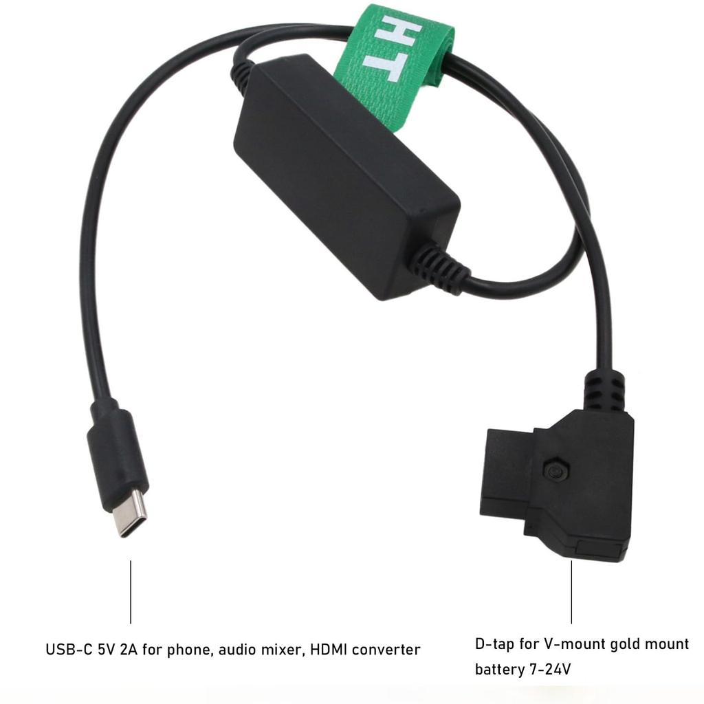 Кабель питания USB 5V 2A 60см HangTon для Blackmagic Micro HDMI, Sound Devices и кинематографического беспроводного передатчика, конвертер D-Tap в Type-C, MixPreII,