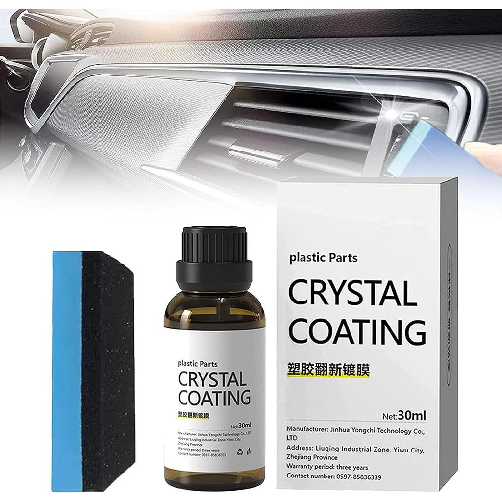 Plastic Parts Crystal Coating, Crystal Coating Plastic Parts,Anti-scratch Hydrophobic Polish,Nano Coating Agent with Sponge,Long-lasting Protection