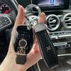 Leather Keychain Strap Shiny TPU Car Key Case Cover for Mercedes Benz C Class W204 GLC260 C200 The CIA GLA W205 W212 C S E Class