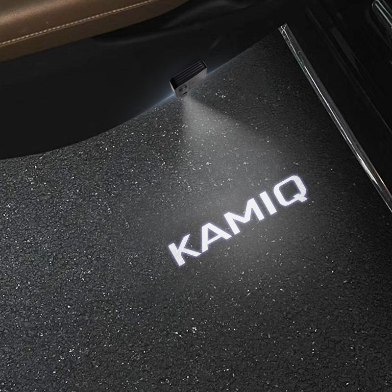 Car Projector Lamp For Skoda Karoq Kodiaq Superb Octavia Kamiq Rapid Interior Lights LED Courtesy Wireless Accessories