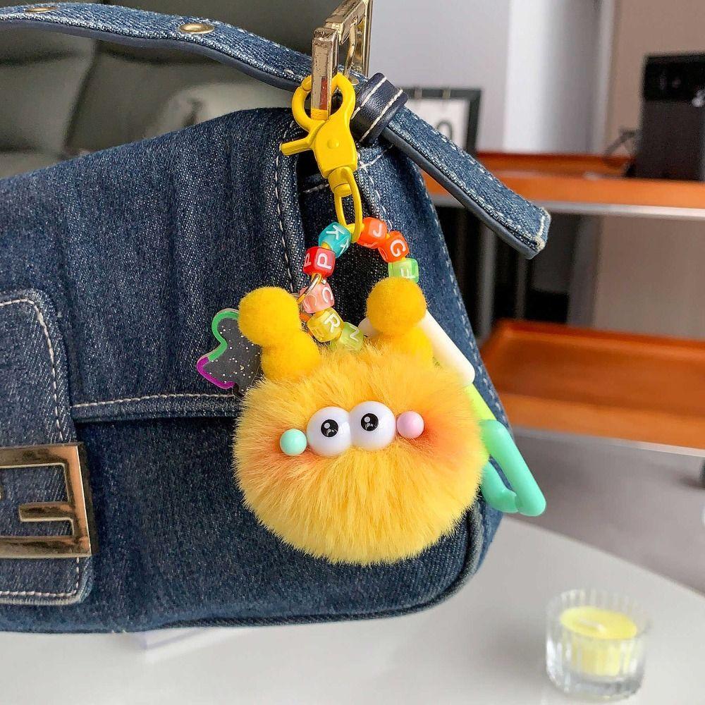 Плюшевый брелок Маленький брелок в виде угольных шариков Эльф Рекс Кролик Парный брелок Милая плюшевая подвеска