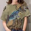 Летний топ с круглым вырезом и принтом 3D-стрекозы, модные повседневные женские футболки с короткими рукавами