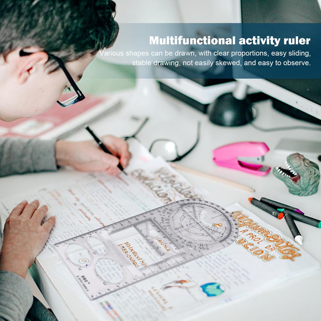 For School Office Architecture Supply Multifunctional Geometric Ruler Geometric Drawing Template Measuring Tool