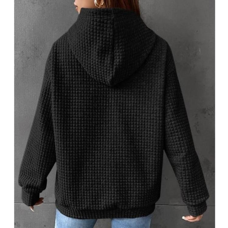 Свободная толстовка с капюшоном для женщин с карманом-кенгуру, пуловер с длинным рукавом