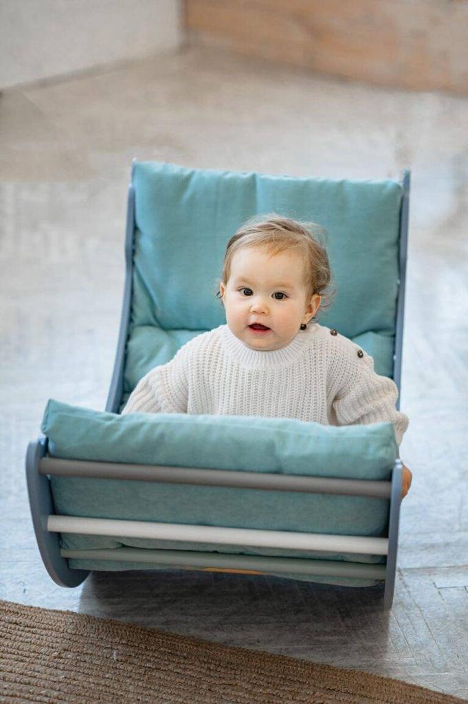 Деревянная качалка Лунный синий