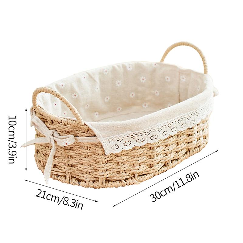 Kitchen Fruit Bowls Rattan Basket Wicker Storage Basket Bath Basket Desktop Sundries Organizer Storage Box Organizer Room Decor