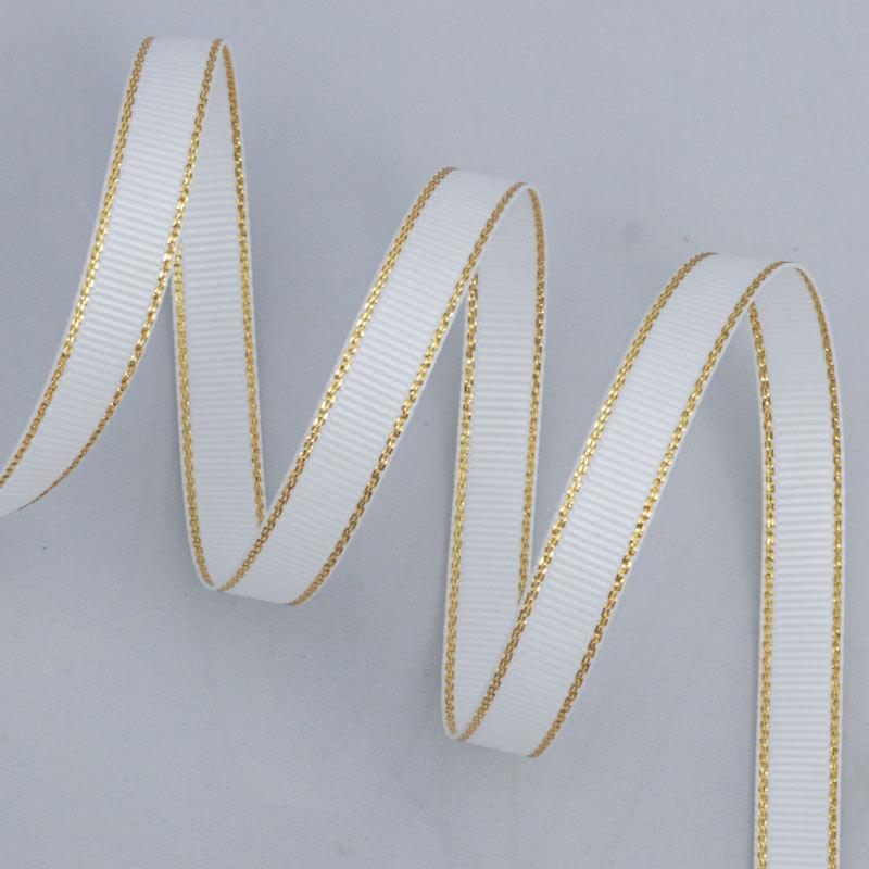 Романтичная и уютная однотонная золотая ребристая лента, зашифрованная полиэстеровая лента, двухсторонняя утолщенная прошитая лента, подарочная коробка, декоративная лента