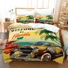 3D Digital Printing Quilt Set Three-Piece Cartoon Retro Car
