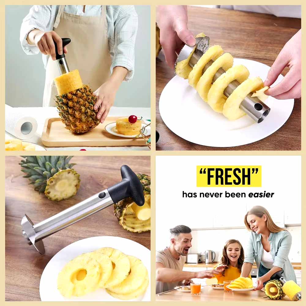 1Pcs Stainless Steel Pineapple Peeler Pineapple Corer Slicer Fruit Cutter Slicer Peeler Accessories Kitchen Gadget Tool