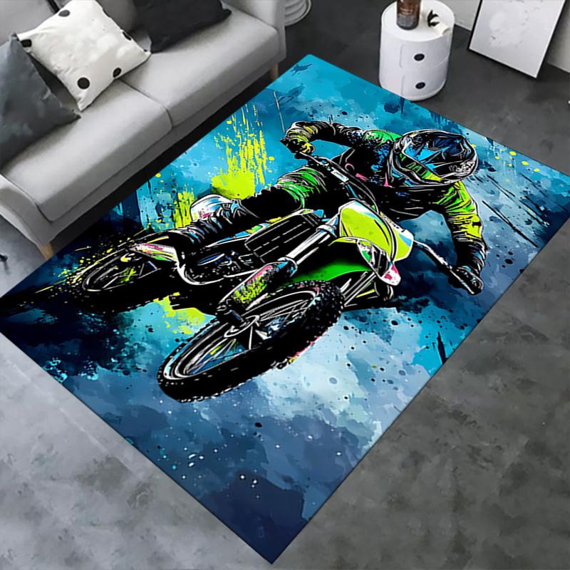 Motorcycle Theme Office Carpet Chair Mat - Large Desk Protector for Home Decor, Sofa Rug, Office Flooring, Gift Idea for Any Room0162A