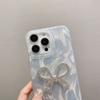 For iPhone 15 Pro Case Bow Decor Feather Yarn PC+TPU Phone Cover