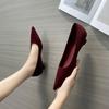 Мода Весна Осень Женские Туфли на Высокой Шпильке Роскошные Бархатные Мелкие Туфли-лодочки Свадебная Вечеринка Остроносые Одиночные Туфли