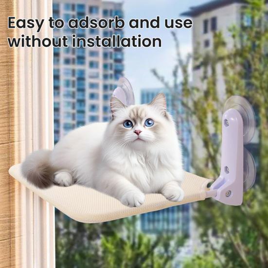 Беспроводная лежанка для кошек на окно, гамак для кошек с 4 присосками, складная кровать-гамак для кошек со съемным моющимся сетчатым чехлом для домашних кошек