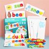 Wooden Alphabet Learning Cards Set Word Spelling Practice Game Toy Letters Spelling Card Word Toys