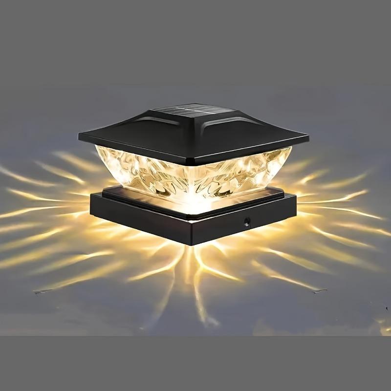 Солнечный столбовой светильник, переключение 2 режимов, свет для украшения двора и сада, уличный ступенчатый светильник, солнечный светильник для забора, новогодняя атмосфера