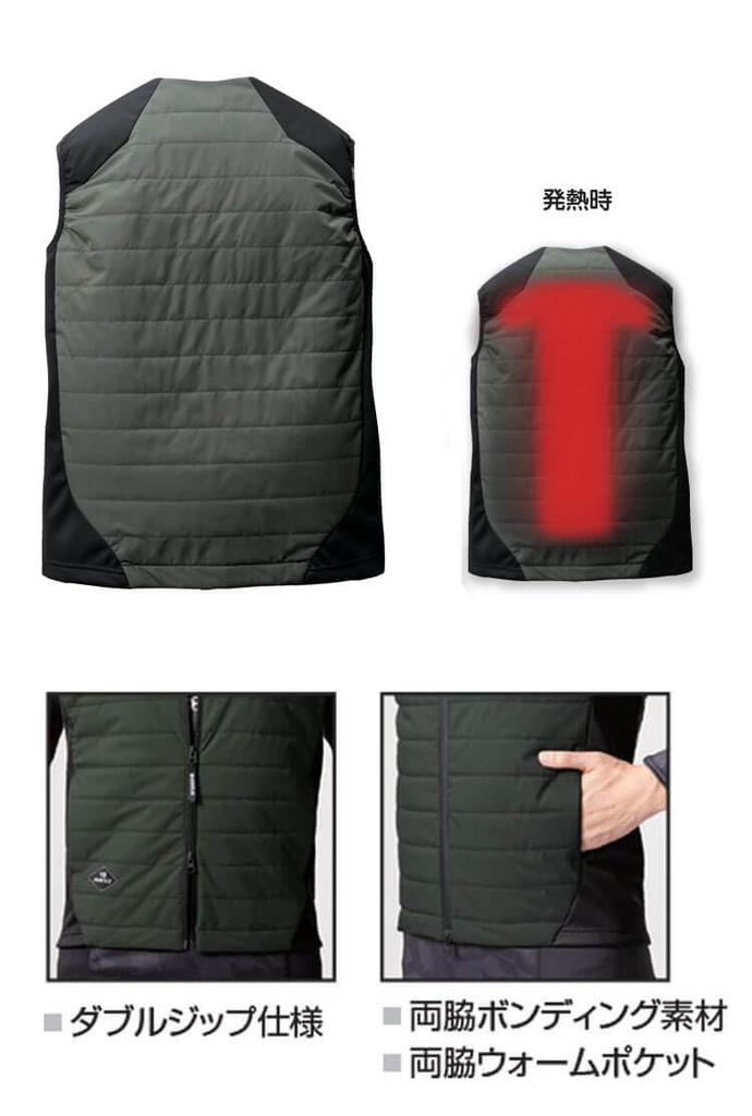 2023 Model Cold Weather Clothing Thermocraft Heater Vest 3214 THERMOCRAFT XL 14 Mils Green [Bartle] (Single Item)