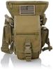 Leg Pouch 10 Pockets with Embroidered Patch Military Waterproof Leg Pouch Tan [F-style] F-SD010777