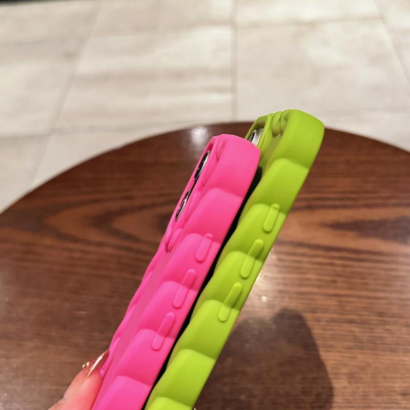 Cute Candy Color Matte Shockproof Case For iPhone 16 15 Pro Max 14 Pro 13 12 11 Wave Frame Clear Soft TPU Phone Cover