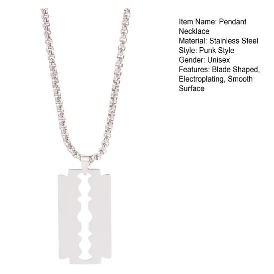 Стильные геометрические подарки на день рождения из нержавеющей стали для женщин и мужчин в форме лезвия свитер-цепочка ювелирные изделия для повседневной жизни кулон ожерелье