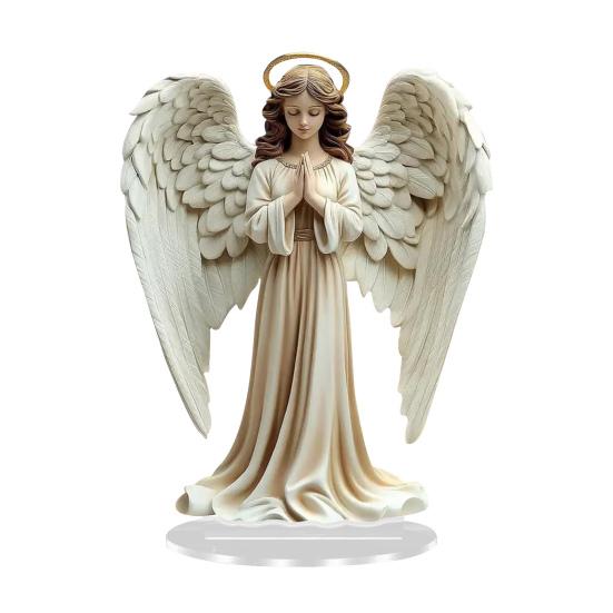 2D Акриловое Рождественское украшение Иисус Рождество Крыло Ангела Настольная табличка с подставкой Дом Офис Настольный Книжная полка Религиозное Рождественское украшение