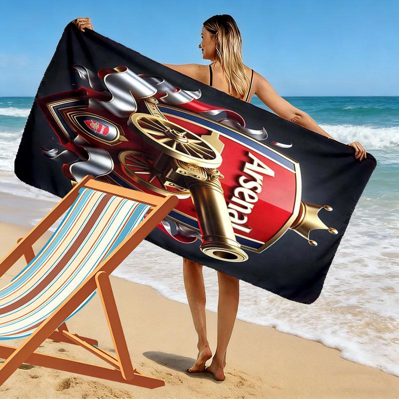 The Gunners logo Print Beach Towel, Large Soft Quick Dry Towel for Beach Camping Swimming