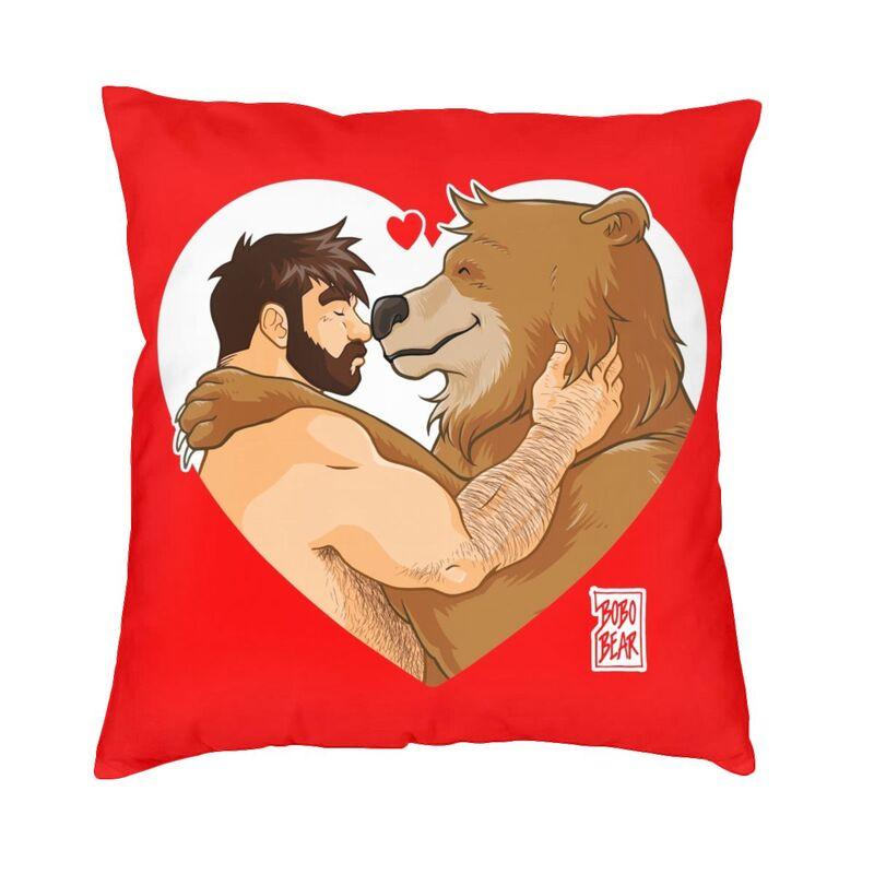 Gay Pride Adam And Ben Like To Play Pillow Living Room Decor Bobo Bear Lgbt Art Cushion Decoration Salon Square Pillowcase