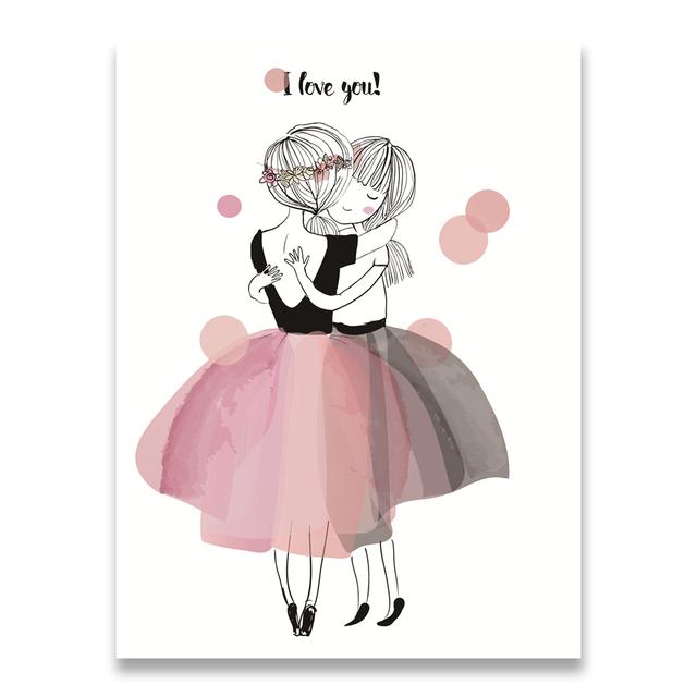 Акварельные кавайные постеры и принты для девочек с героями мультфильмов, настенная живопись на холсте