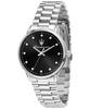 Royale Crystal Accents Stainless Steel Black Dial Quartz R8853147504 Women's Watch