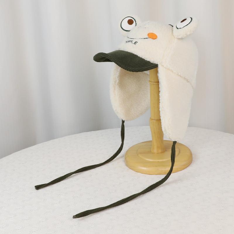 Adorable Frog Kids Hat With Short Brim And Wool Material For Fall And Winter