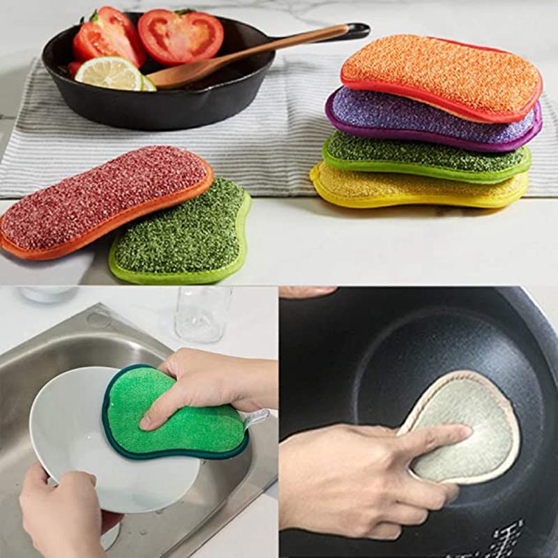 1/3/5/10 Pcs Kitchen Cleaning Sponge for Dish Non-Scratch Microfiber Sponge Scrubber Kitchen Home Cleaning Pot Pan Dish Washer Sponge