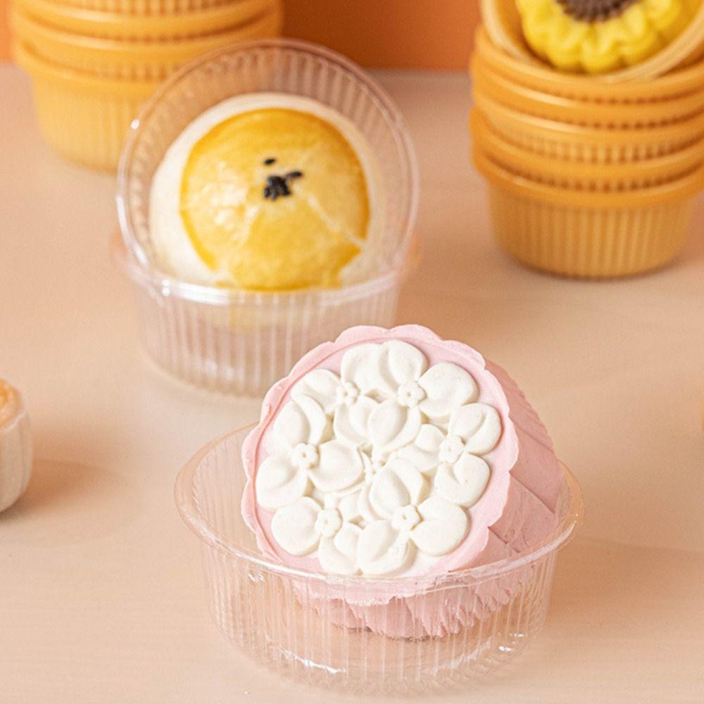 100pcs Round Mooncake Inner Tray Plastic Moon Cake Holder Mid-Autumn Festival