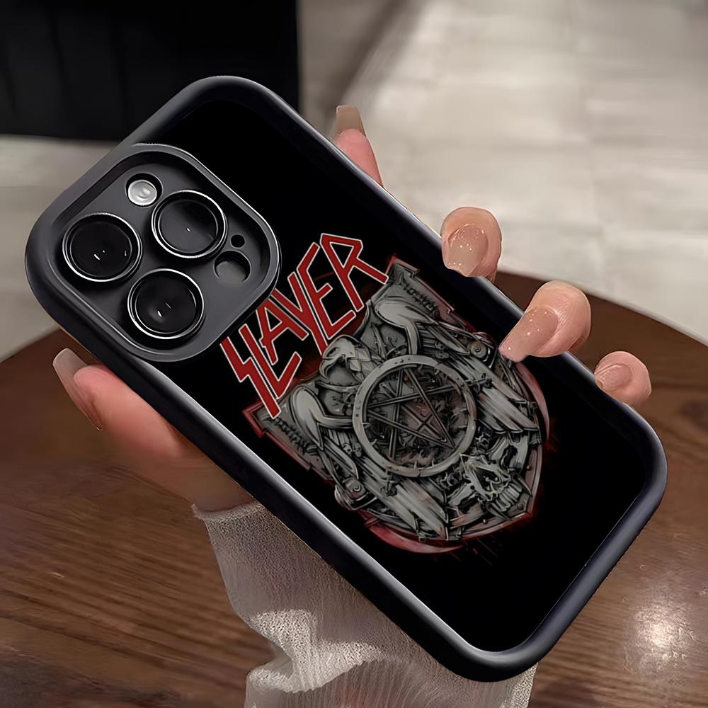S-Slayer Metal Rock Band Phone Case For IPhone 17 Pro Max 15 Pro 16 14 Plus 12 13 Mini 11 Pro Shockproof Soft Cover