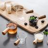 Молочник для кофе с деревянной ручкой Мини-стакан для сливок для эспрессо Маленькая миска для соуса с мерной шкалой Блюдо для приправ