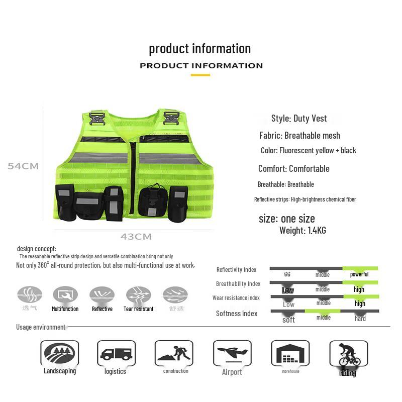 Datangyu Reflective Multi-functional Safety Vest