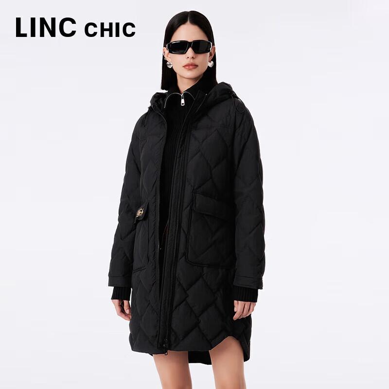 JINYUJIE Женская пуховая куртка средней длины с капюшоном, легкая