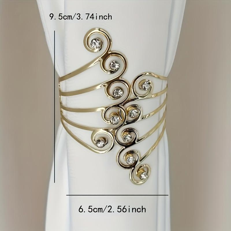 2 шт. элегантные подхваты для штор из сплава со стразами, простая установка, для спальни, ванной комнаты, гостиной, офиса, классический роскошный домашний декор