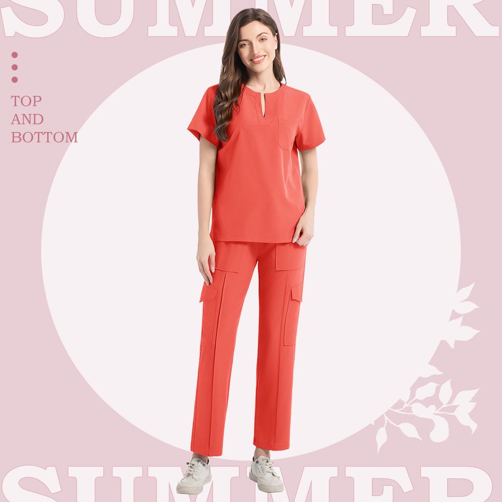 Women's Short Sleeve Scrub Suit for Nurses and Doctors - Medical Uniform for Operating Room
