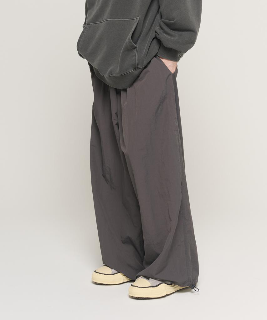 CARGOBROS Nylon Loop String Wide Pants (Charcoal)