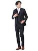 Takakyu Slim Fit Suit with Shadow Check Navy Made of Glossy Wool Size 110011803129433750037 Men's 2-Button 3-Piece Blue, Blend,
