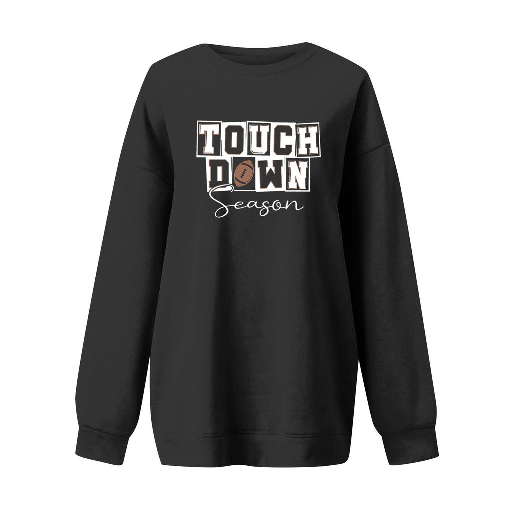 Женская повседневная мода с длинным рукавом и принтом, с круглым вырезом, свободная толстовка