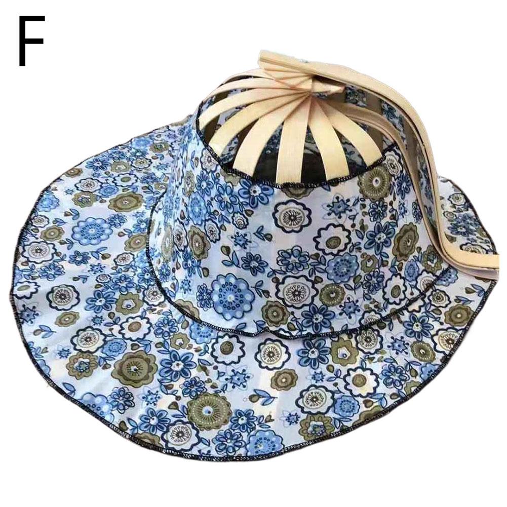 New Summer Outdoor Sports Beach Sun Shading Fashion Bamboo Fan Hat Foldable Bamboo Multifunctional Tourism Fan Hat Decoration