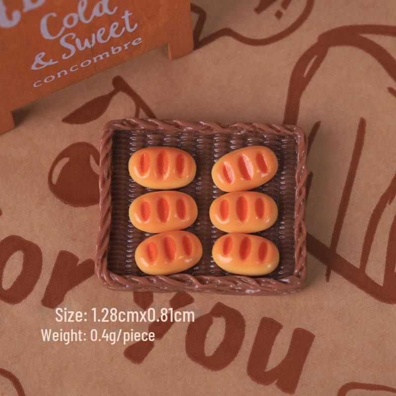 Мини-игровой набор «Еда»: Имитация хлеба, круассана, тоста, сумки в виде кошачьих когтей, самодельный крем-клей, шпилька для волос, гвоздь и аксессуары из смолы