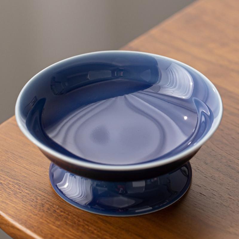 Китайские керамические фруктовые тарелки Ретро Тарелка для десертов и закусок на высокой ножке Подносы для дим-самов Фарфоровая посуда Кухонные принадлежности Чайная посуда